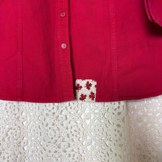 L/XL Red Canada 3/4 Sleeve Chore Shirt