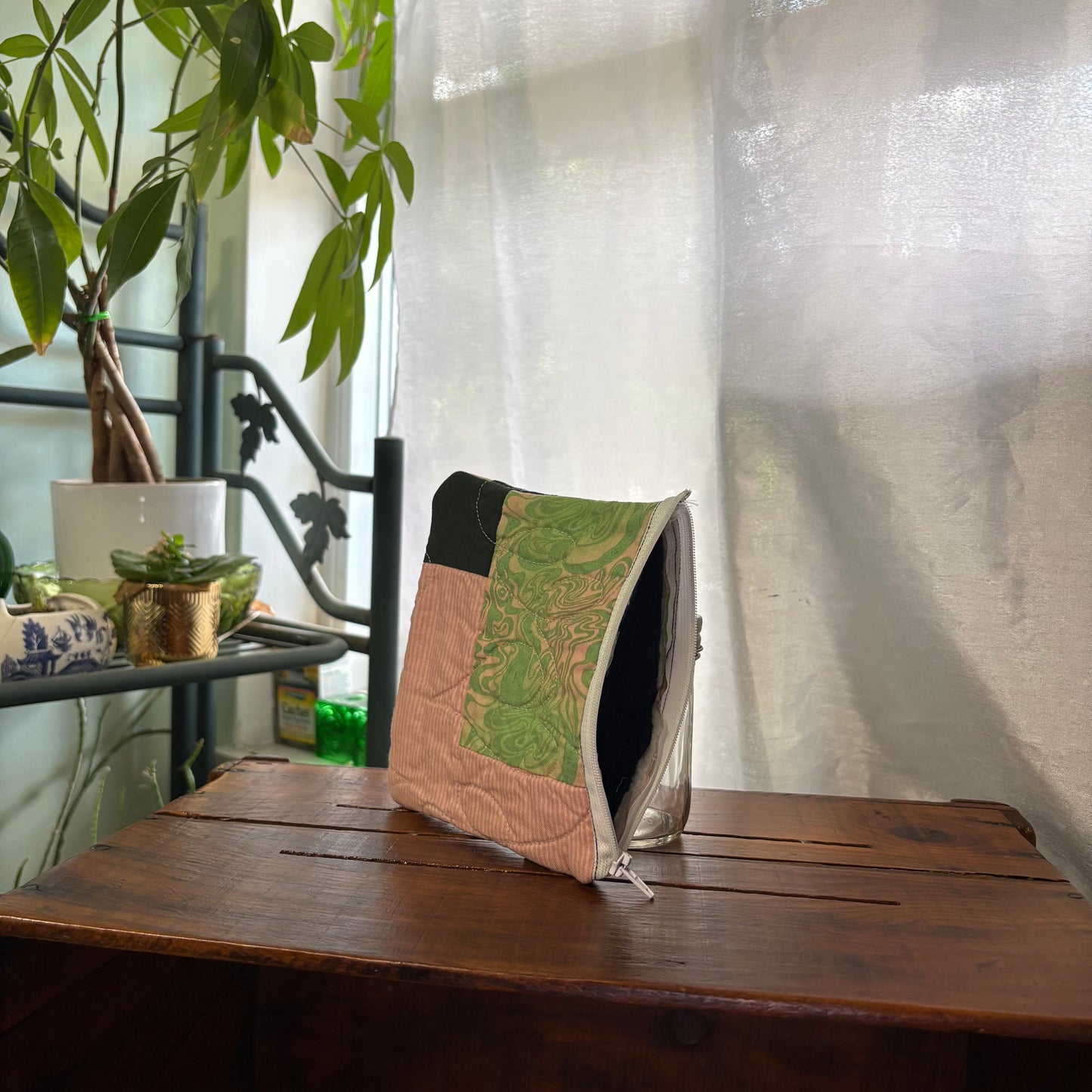 Pink Moss Zipper Pouch