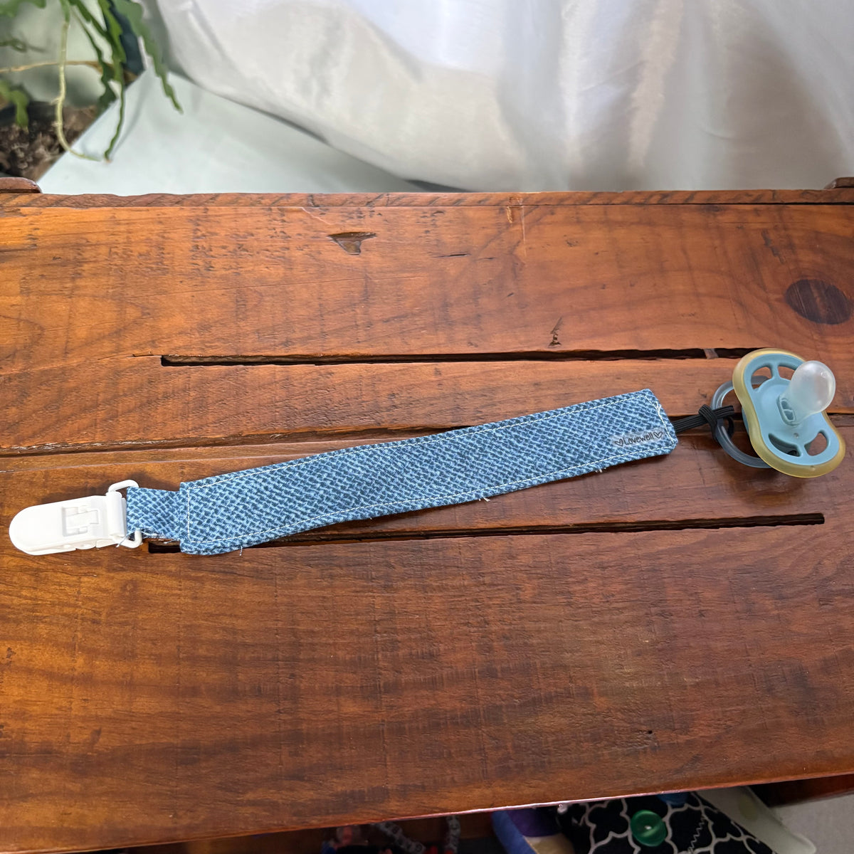 Blue Pacifier Clip