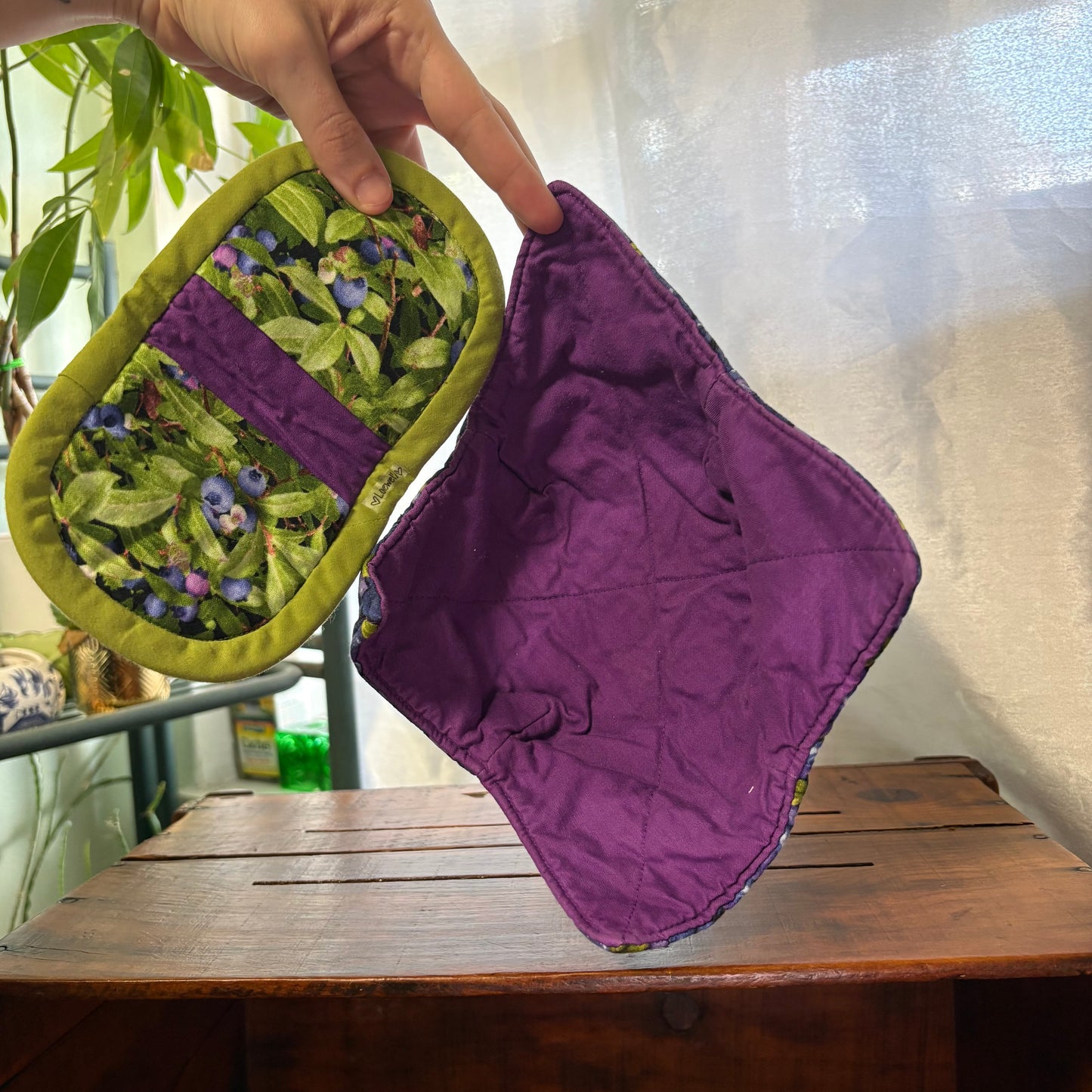 Purple Blueberry Bowl Cozy Set