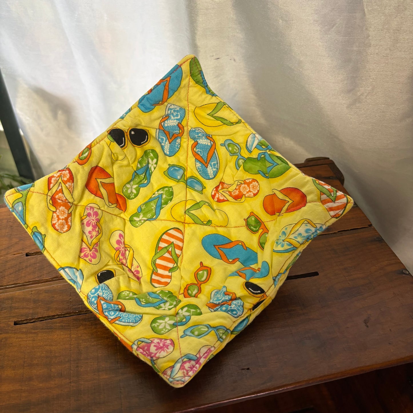 Yellow Flip Flops Bowl Cozy