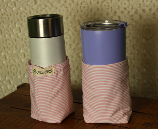 Pink Stripes Cup Cozys