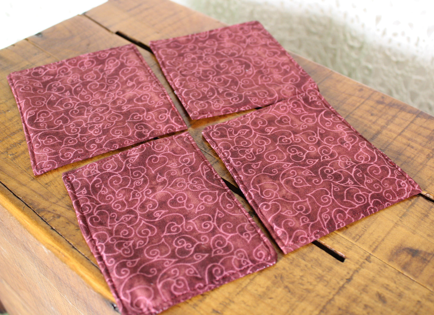 Red Hearts Coaster Set (4)