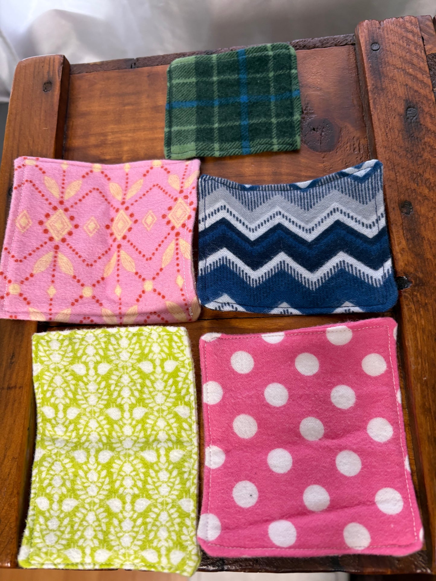 Green Plaid Reusable Face Pads