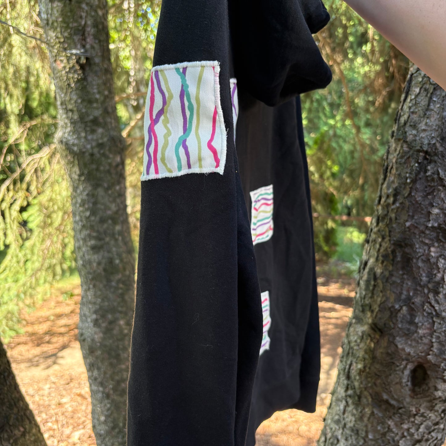 M Black Squiggle Patch Zip Hoodie