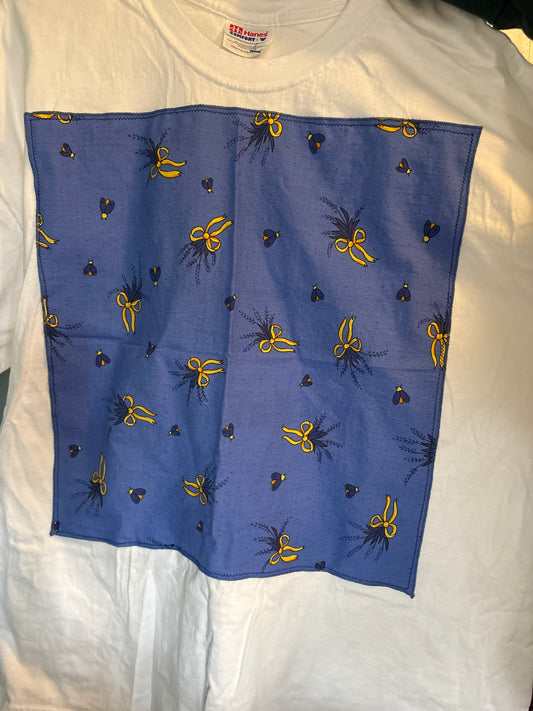 XL Blue Bows Patch Tee