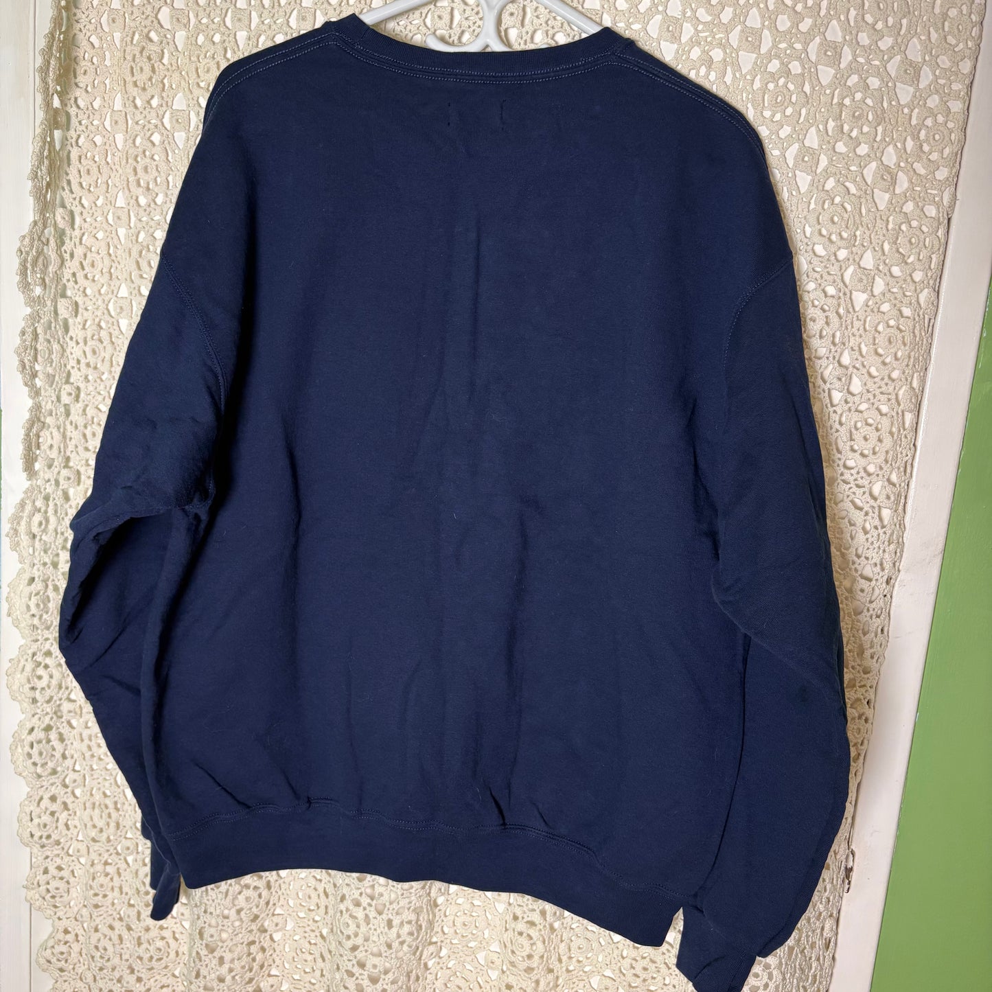 XL Navy Sunflower Patch Crew Sweater
