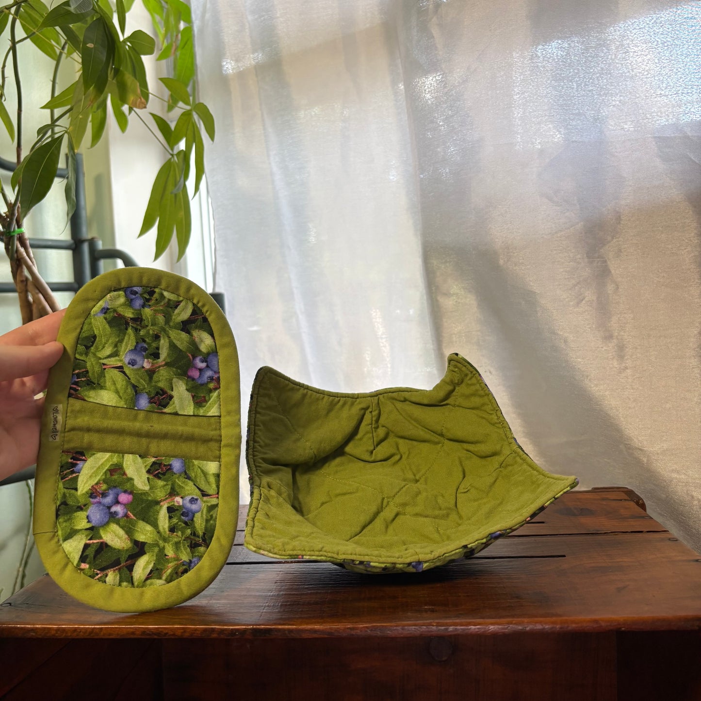 Green Blueberry Bowl Cozy Set