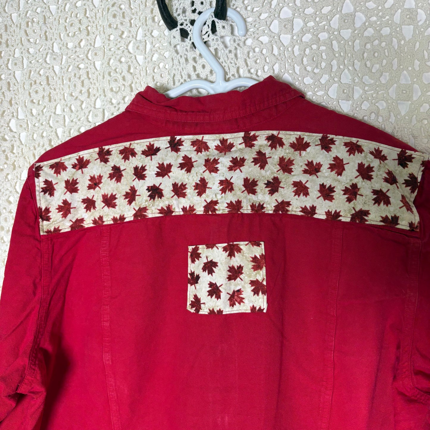L/XL Red Canada 3/4 Sleeve Chore Shirt