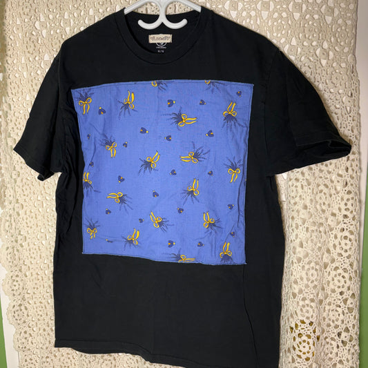 XL Black Bow Patch Tee 2