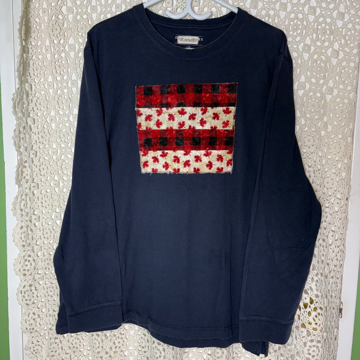 L/XL Navy Canada Patch Long Sleeve