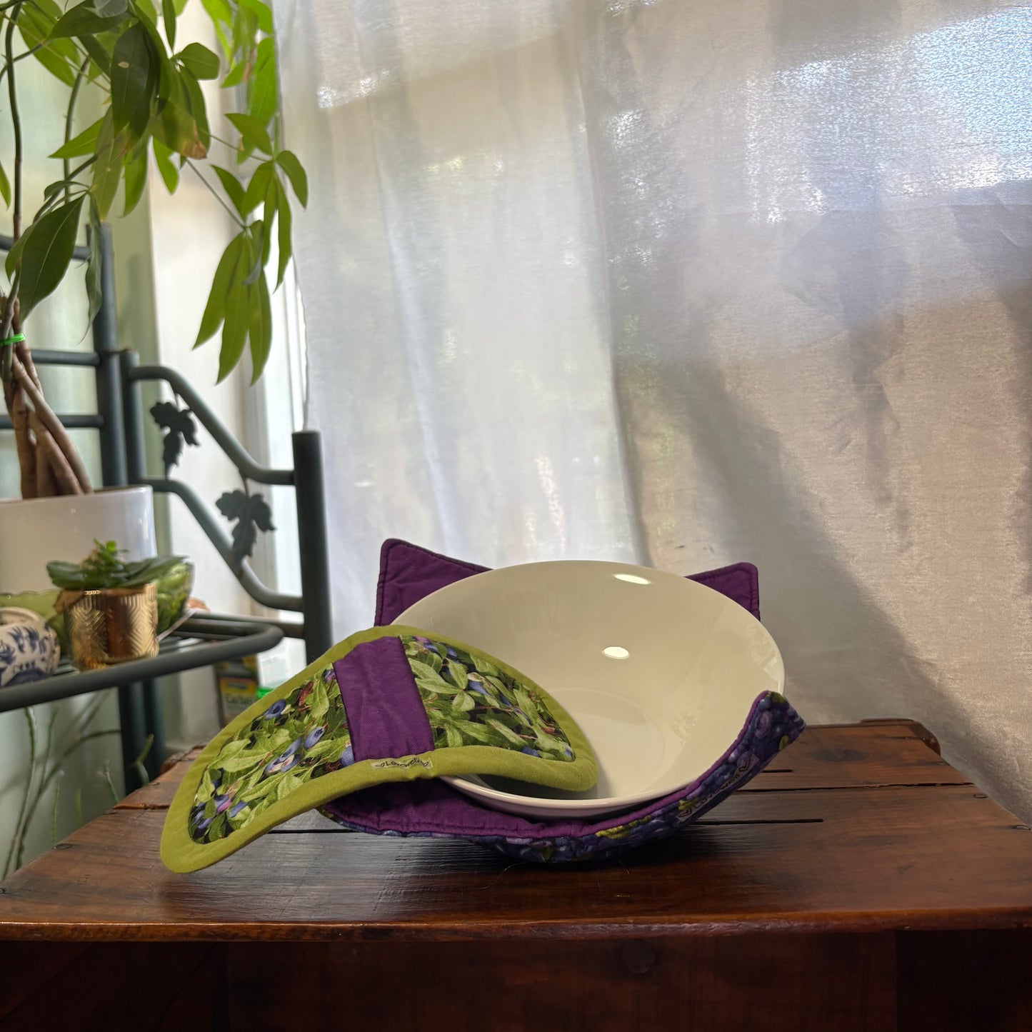 Purple Blueberry Bowl Cozy Set