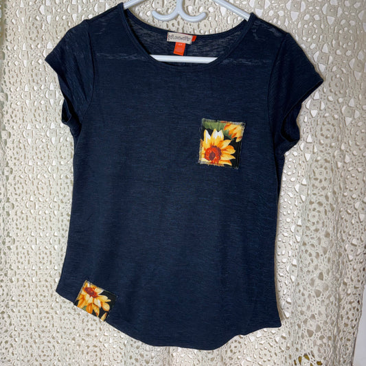 S Navy Sunflower Patch Tee