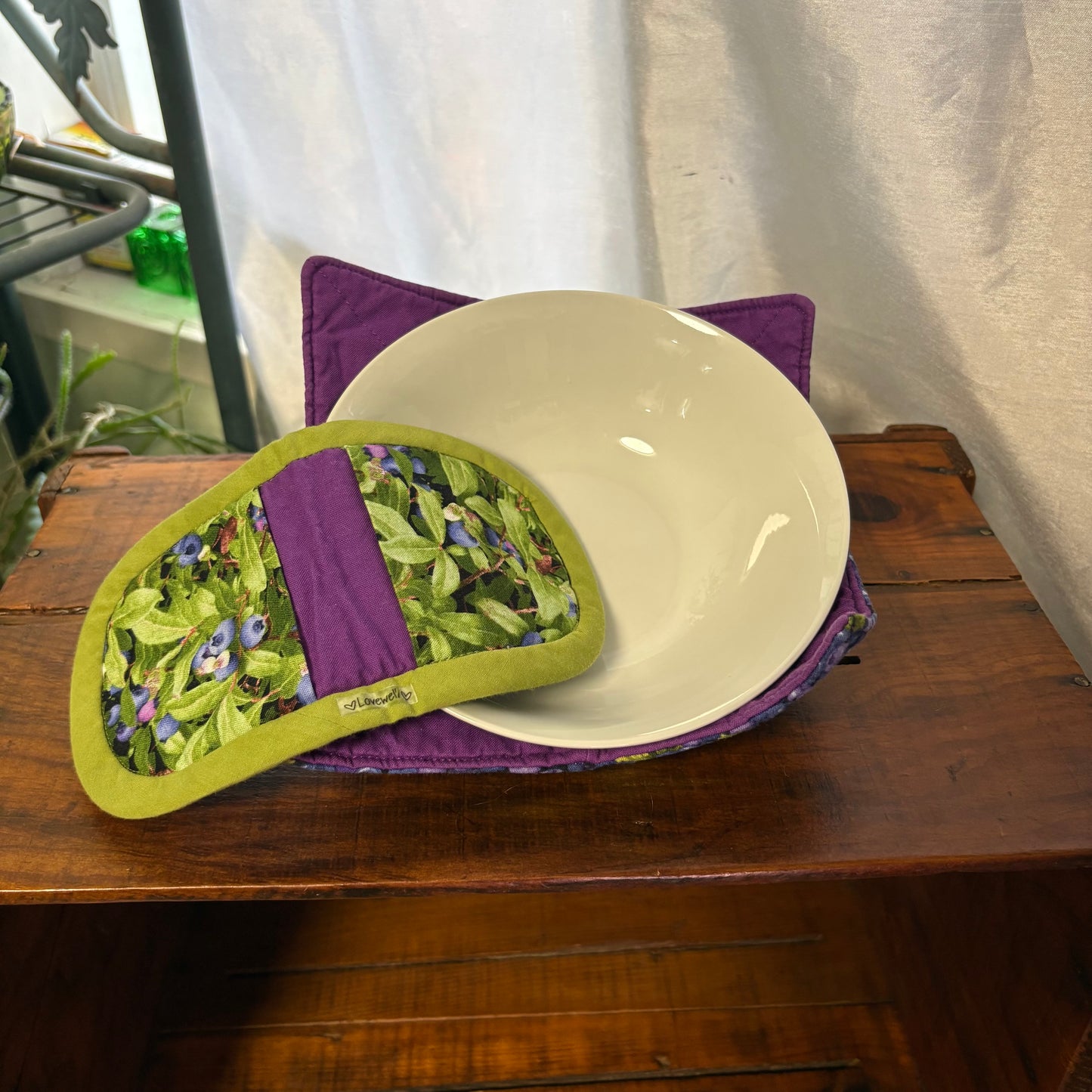 Purple Blueberry Bowl Cozy Set