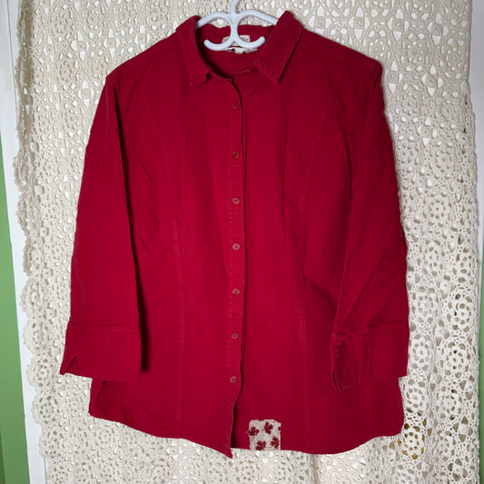 L/XL Red Canada 3/4 Sleeve Chore Shirt