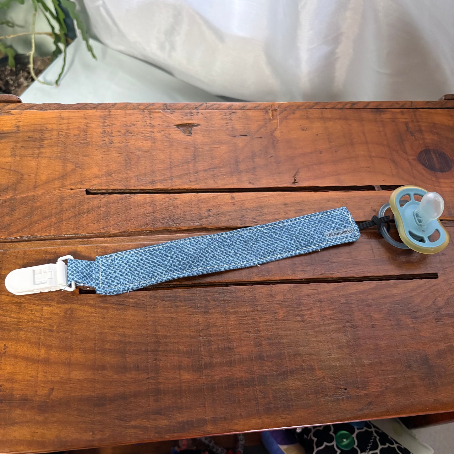 Blue Pacifier Clip