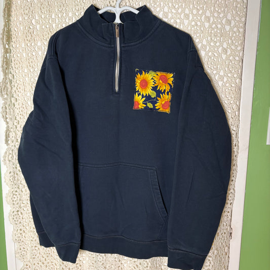 L/XXL Navy Sunflower Quarter Zip