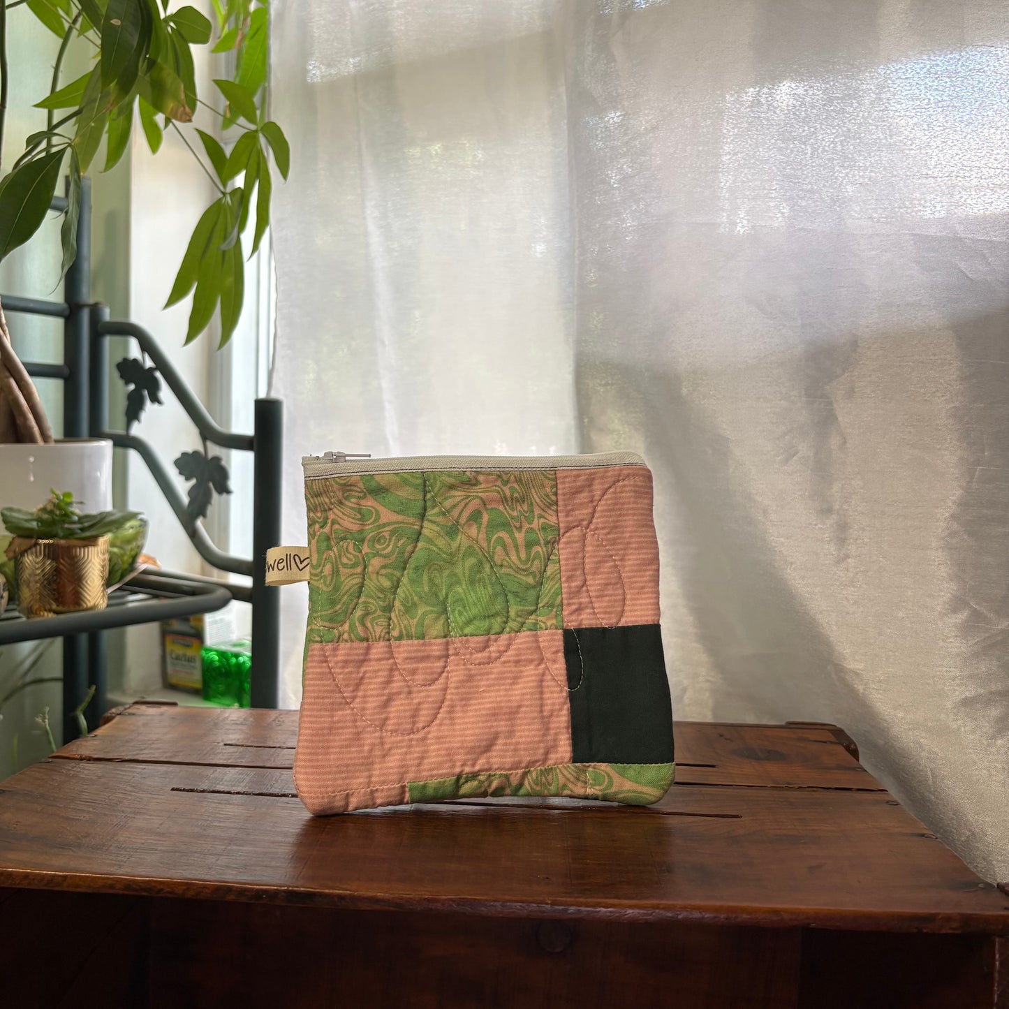 Pink Moss Zipper Pouch