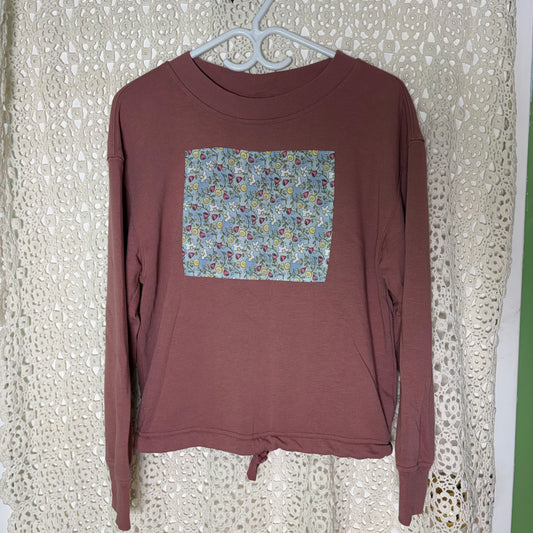 XS/S Pink Floral Patch Long Sleeve