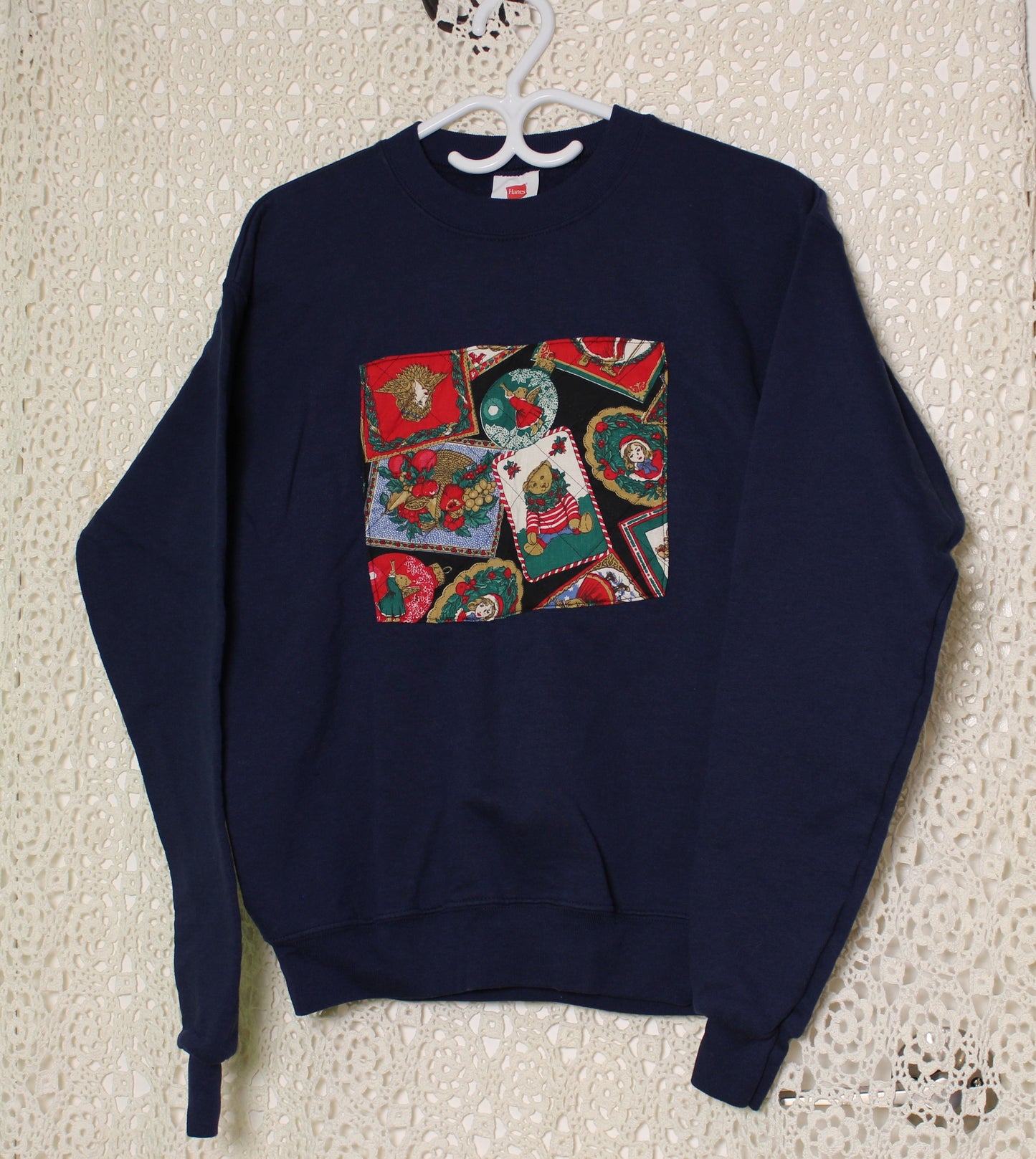 S Navy Holiday Sweater
