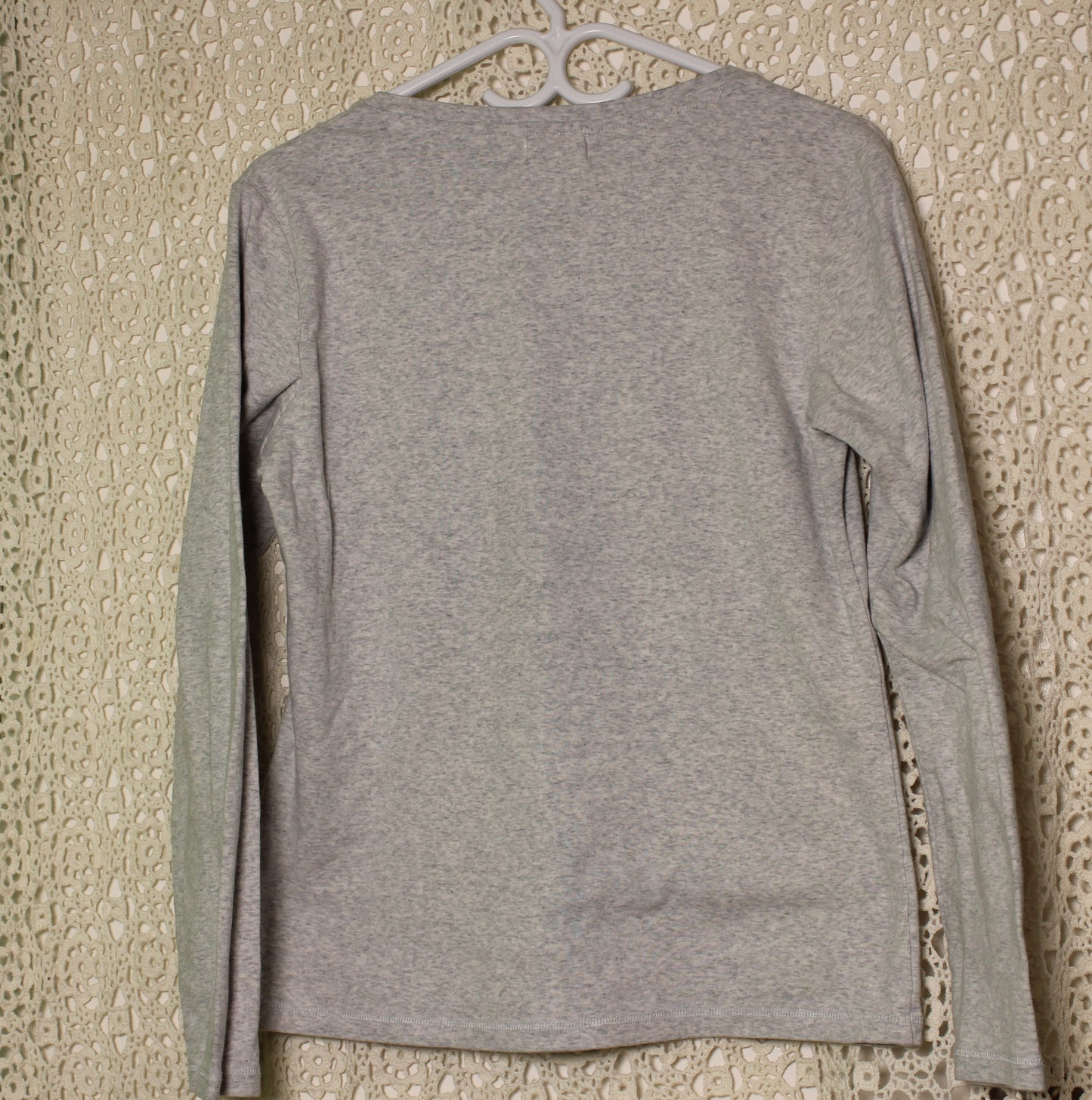 L Grey Hearts Patch Long Sleeve