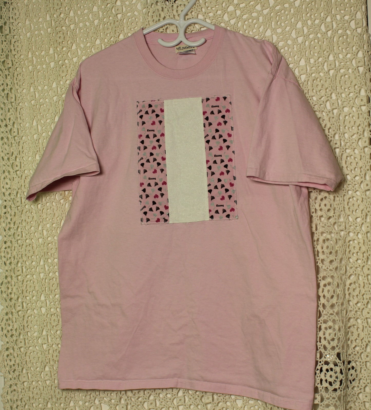 L Pink Hershey Kisses Patch Tee