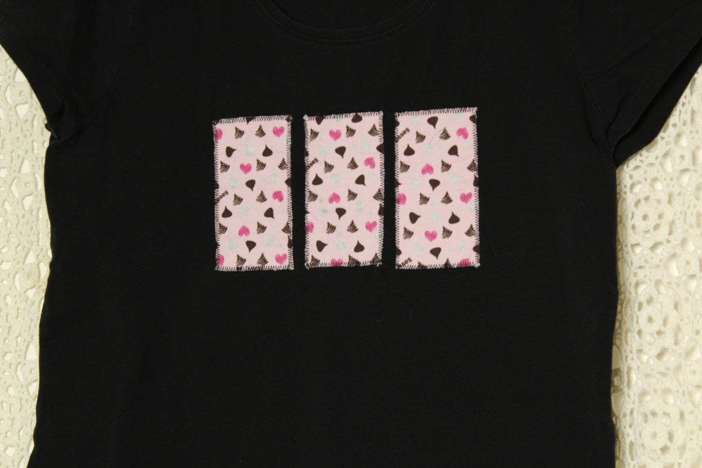 L Black Hershey Kisses Patch Tee