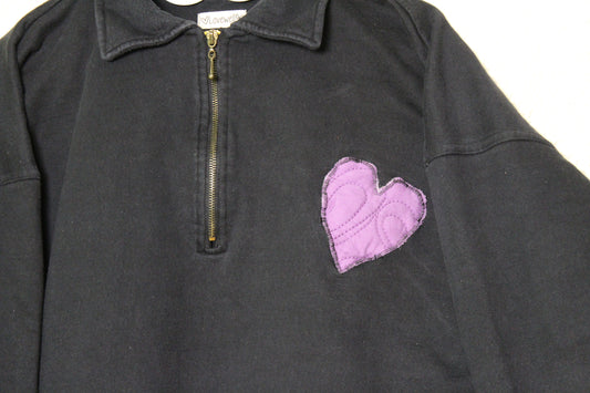 XL Purple Hearts Patch Quarter Zip