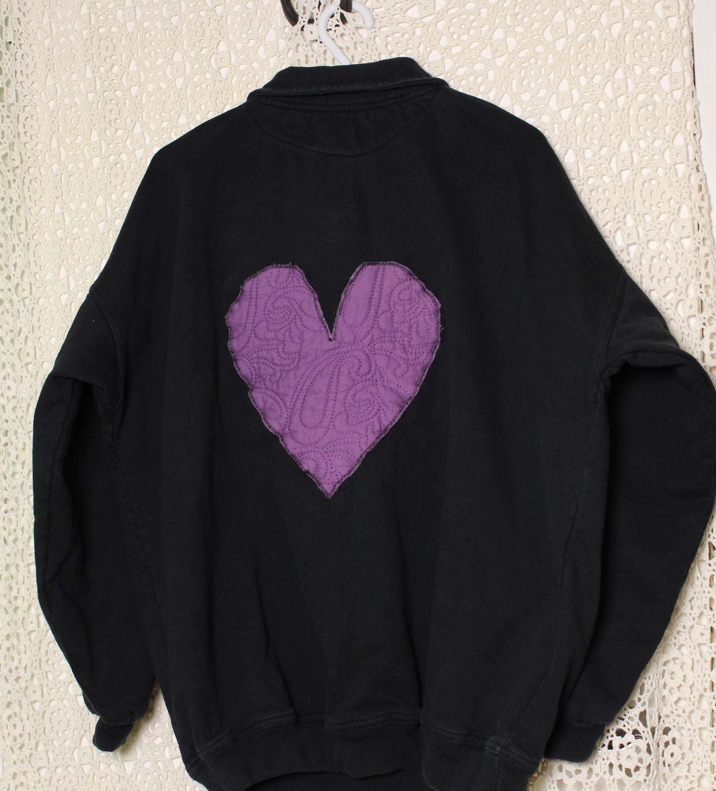 XL Purple Hearts Patch Quarter Zip