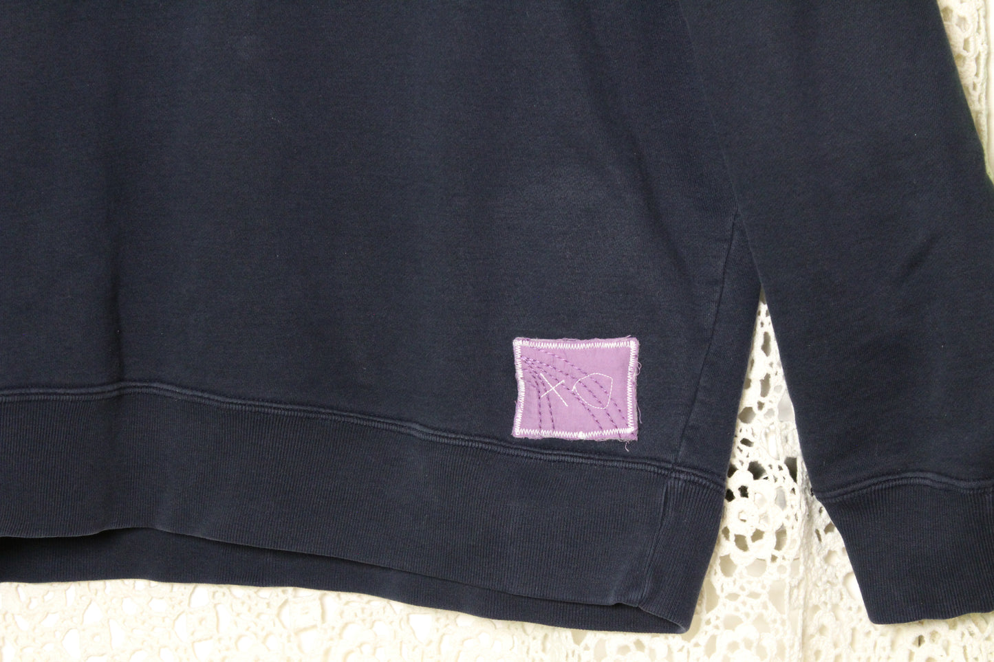 XL XO Green Heart Patch Quarter Zip