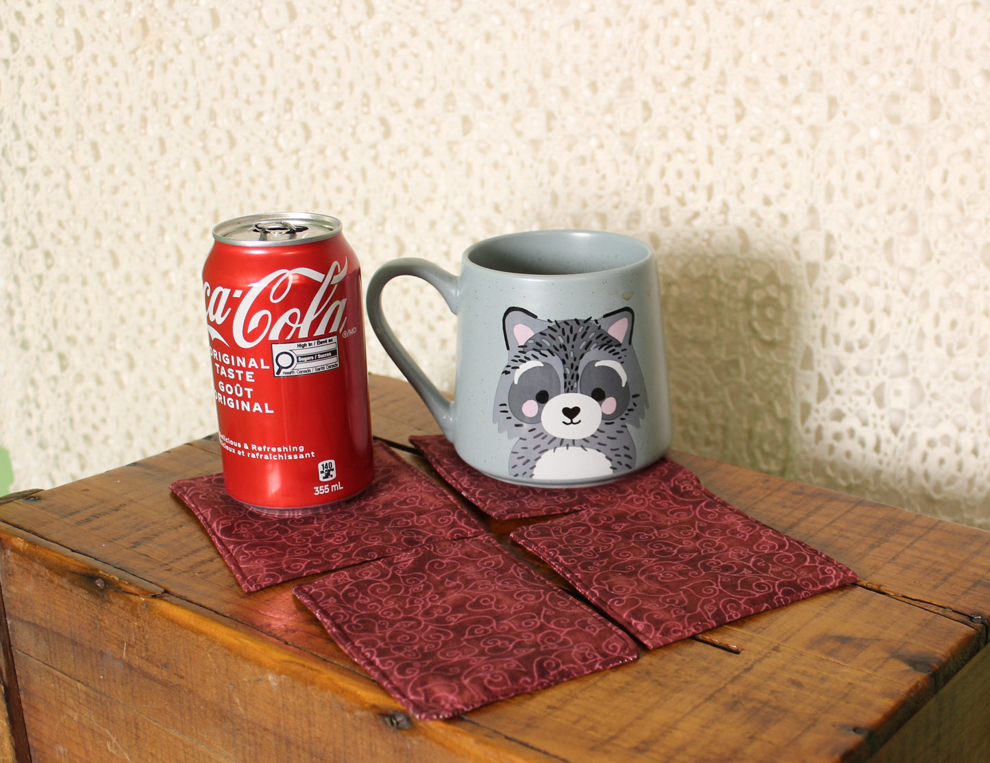 Red Hearts Coaster Set (4)