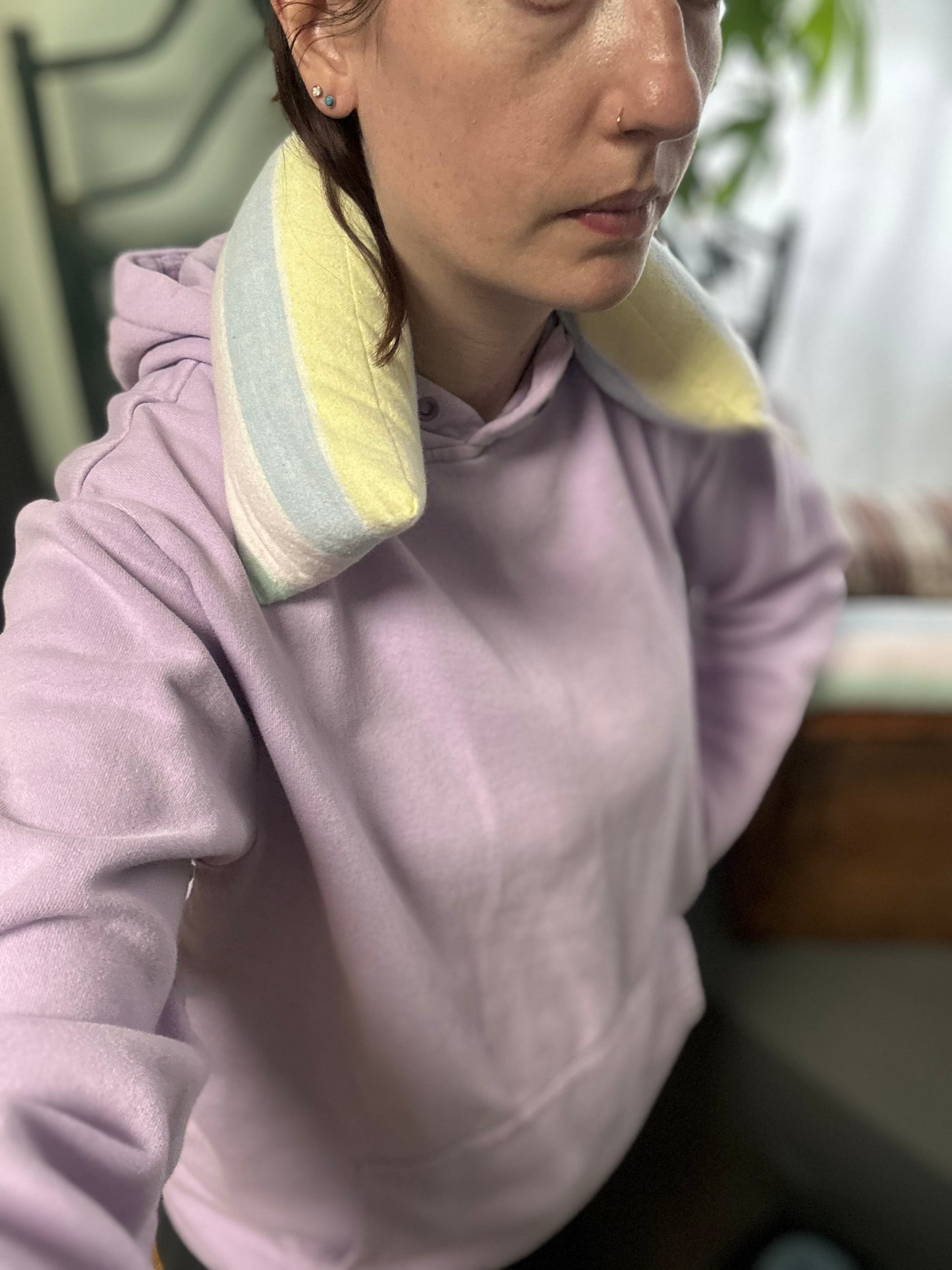 Blue Plaid Long Heat Pad