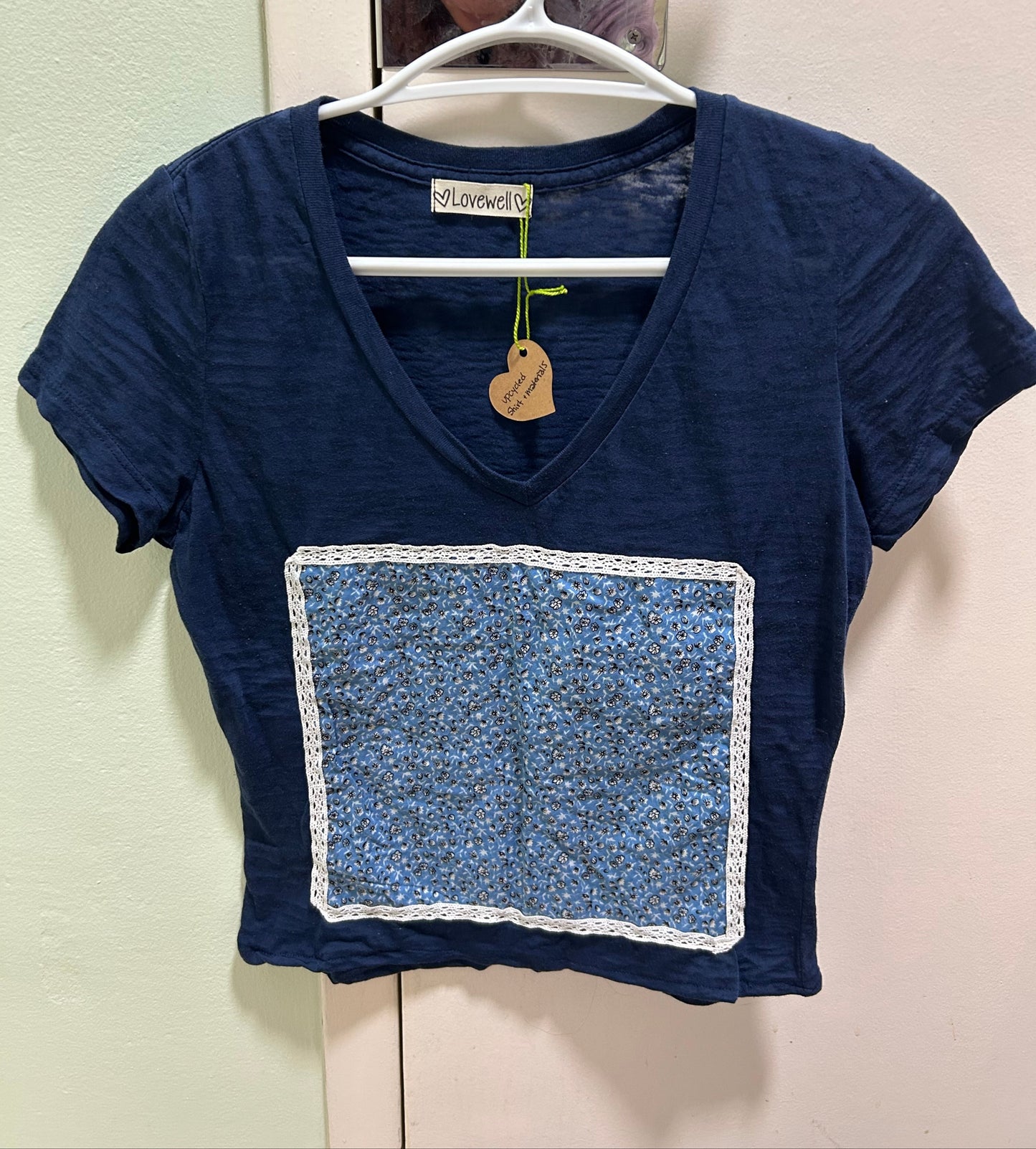 M Navy Floral Patch Tee