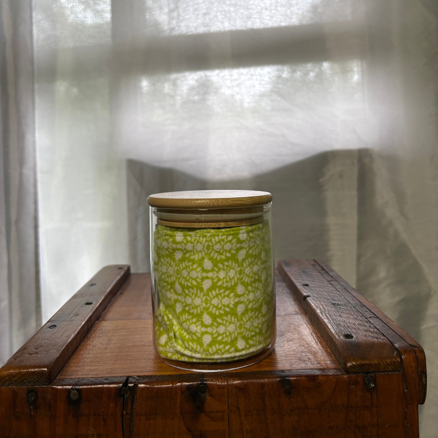 Green Floral Reusable Face Pads