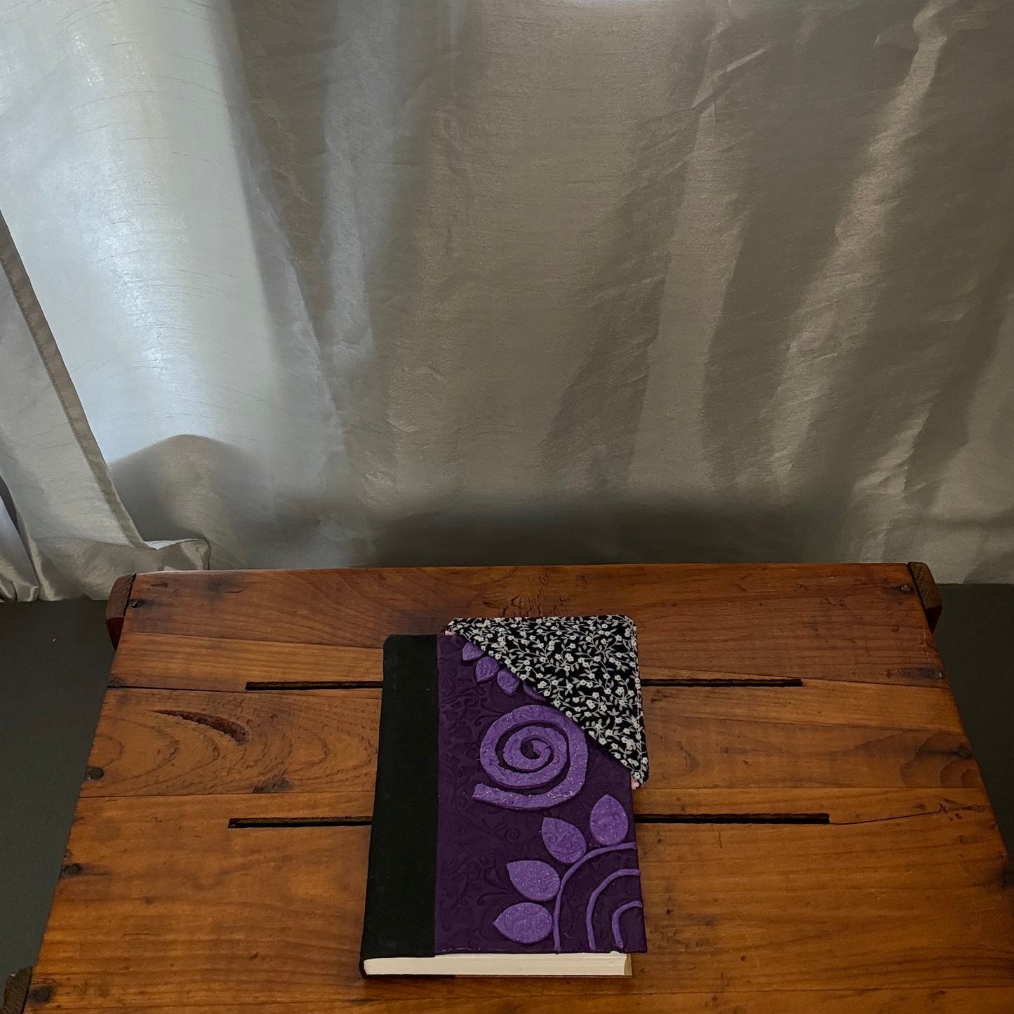 Black Floral+Pink Bookmark