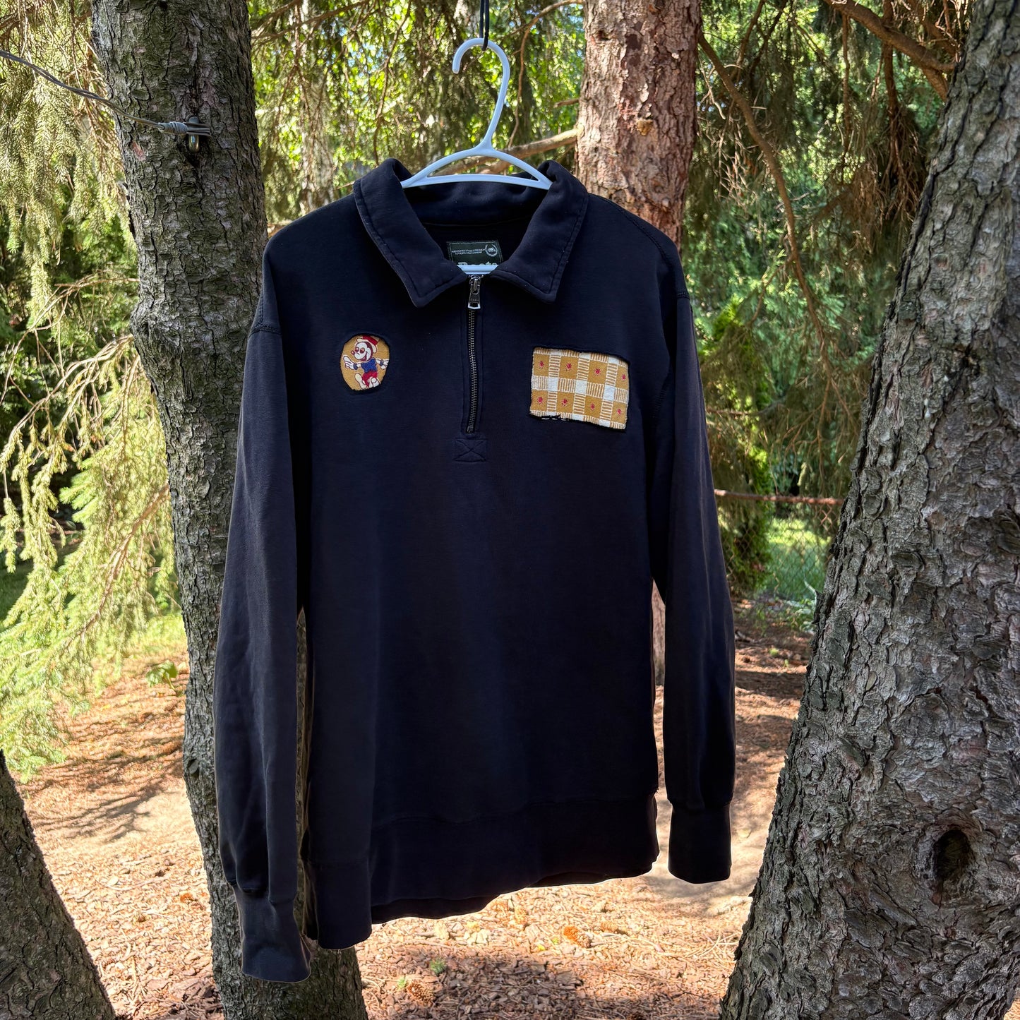 M Black Mickey Patch Quarter Zip