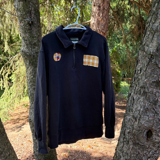 M Black Mickey Patch Quarter Zip