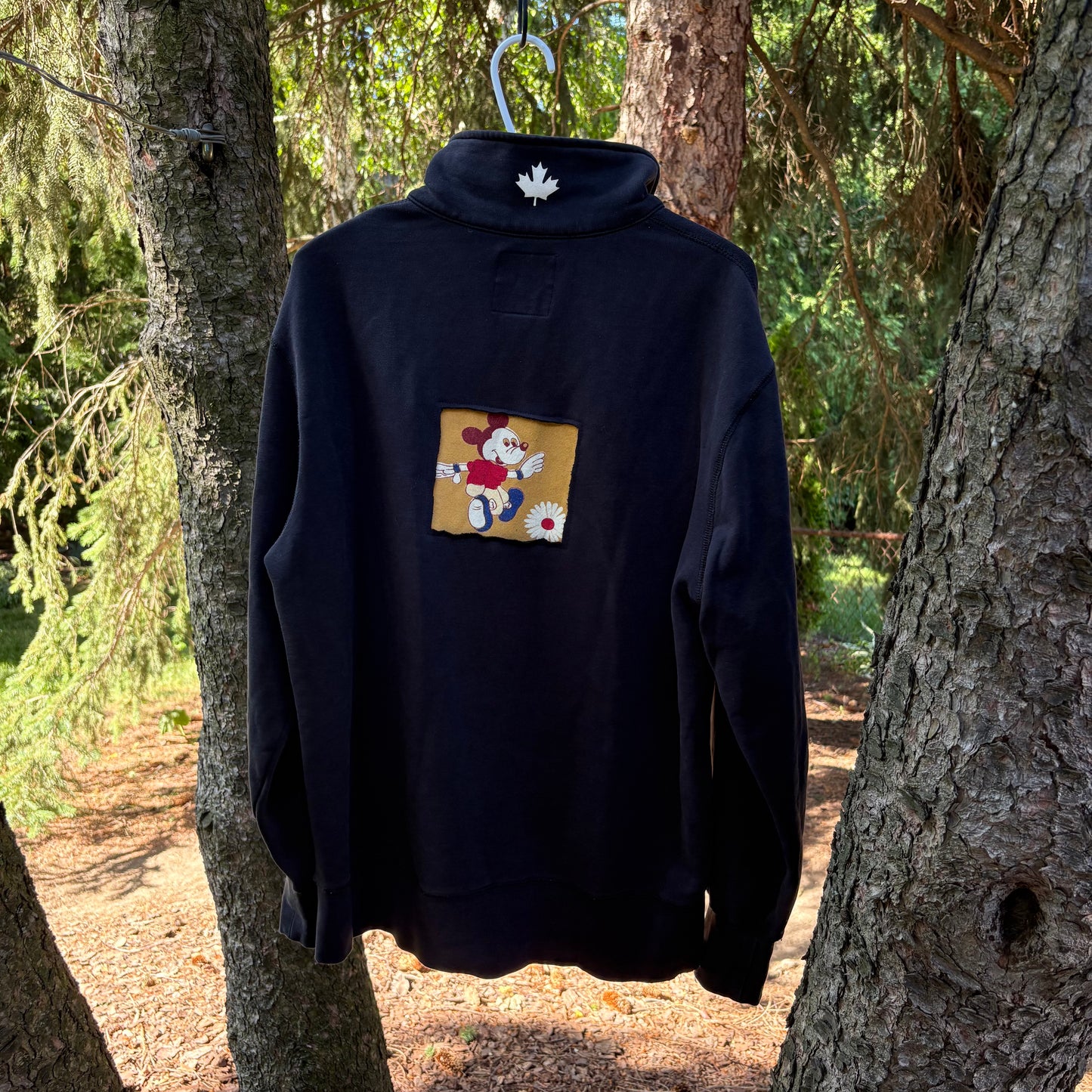 M Black Mickey Patch Quarter Zip