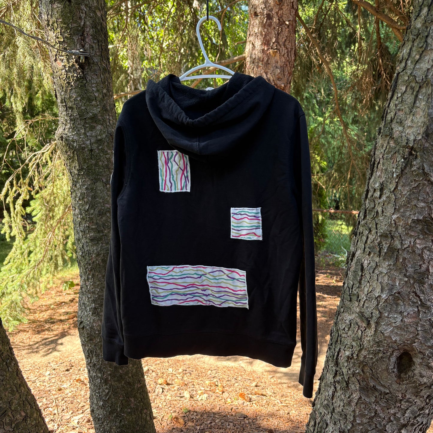 M Black Squiggle Patch Zip Hoodie