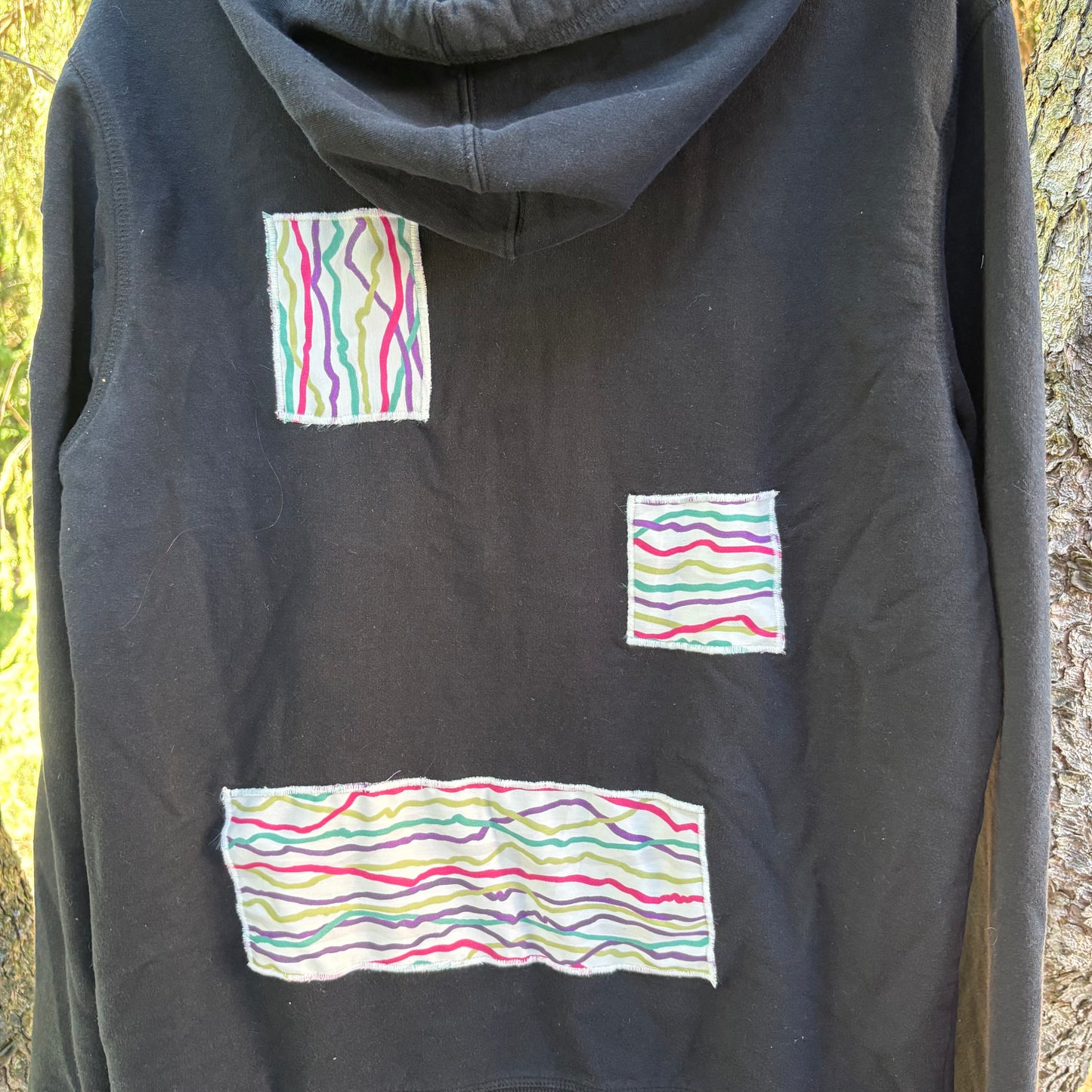 M Black Squiggle Patch Zip Hoodie