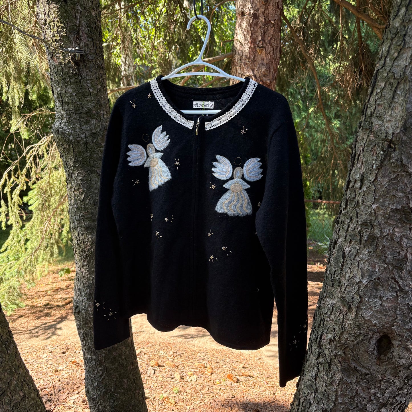 L Angel Wool Zip Sweater