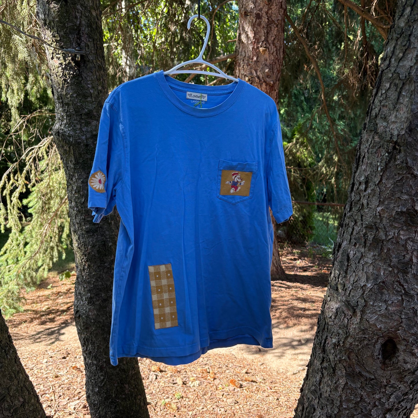 XL Blue Mickey Patch Tee