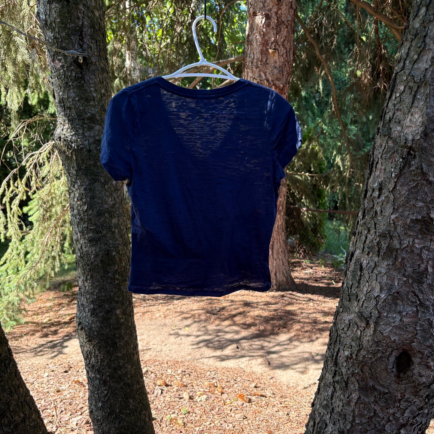 M Navy Floral Patch Tee