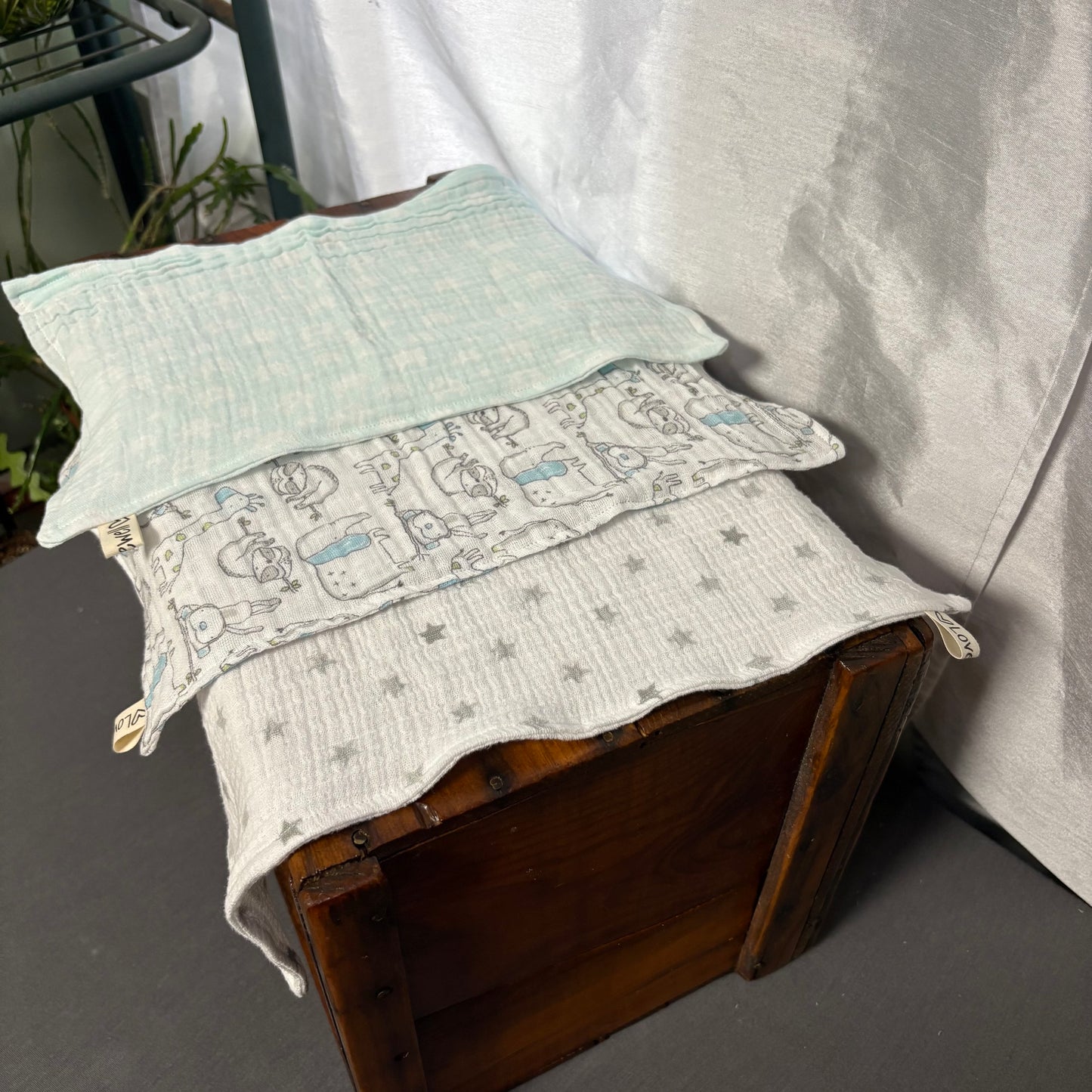 Clouds+Animals+Stars Baby Burp Cloth Bundle