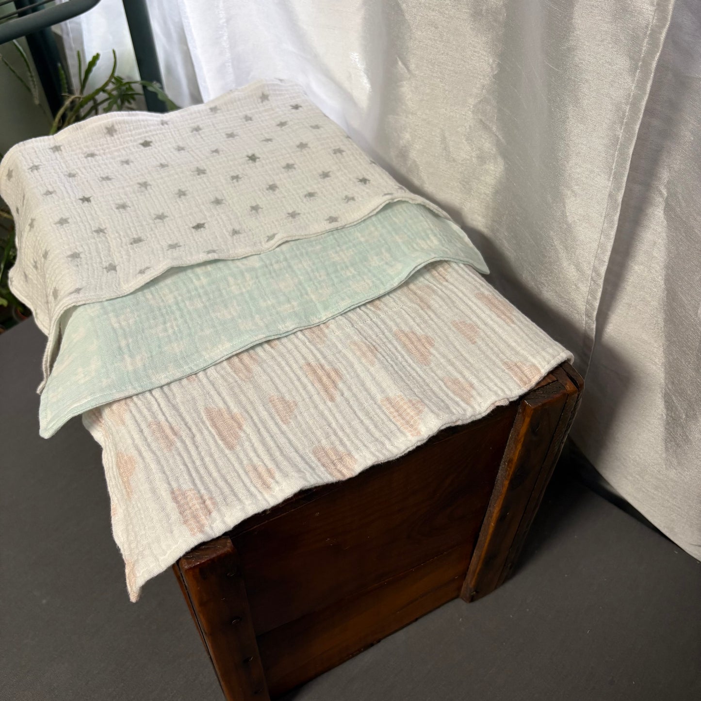 Clouds+Stars Baby Burp Cloth Bundle