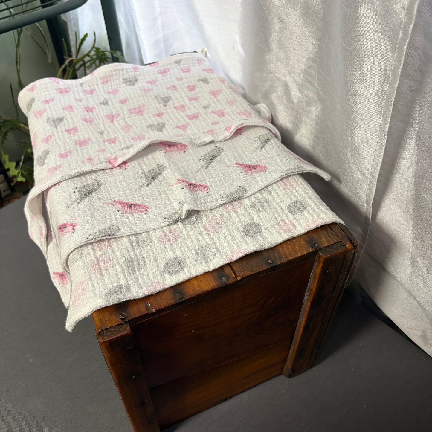 Parrot+Hearts+Dots Baby Burp Cloth Bundle