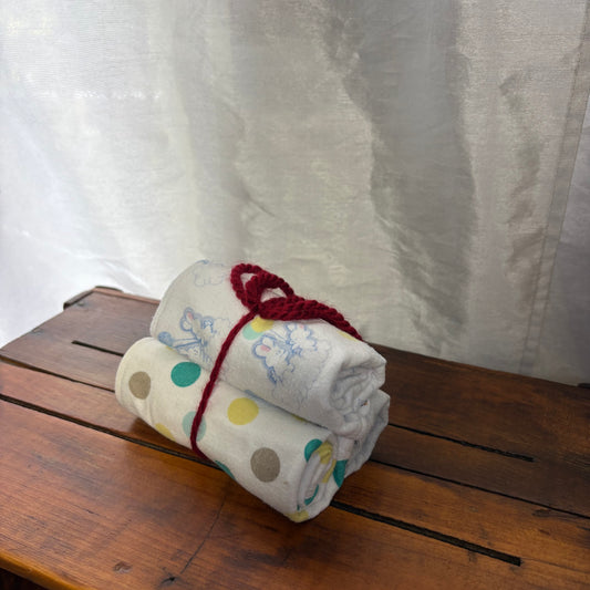 Polka Dots+Ducks+Bunnies Baby Burp Cloth Bundle