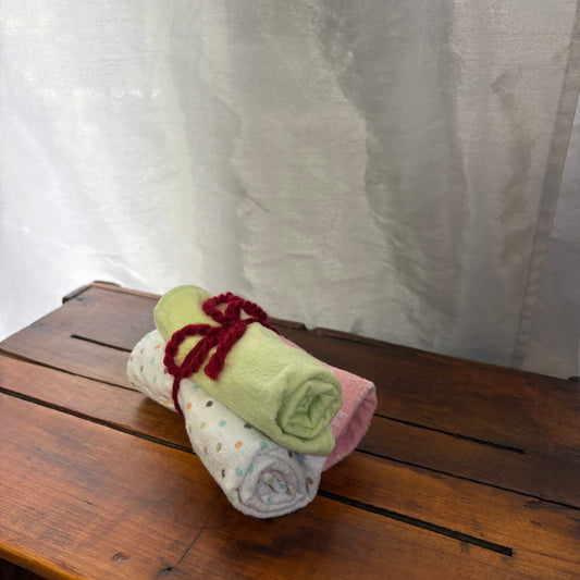 Pink+Green+Polka Dots Baby Burp Cloth Bundle