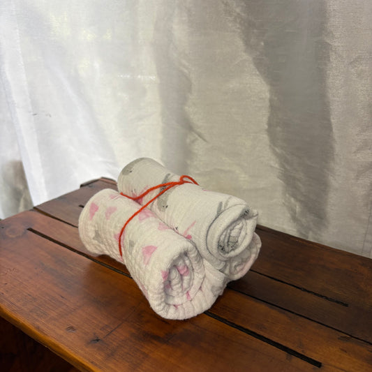 Hearts+Clouds+Dots BabyBurp Cloth Bundle