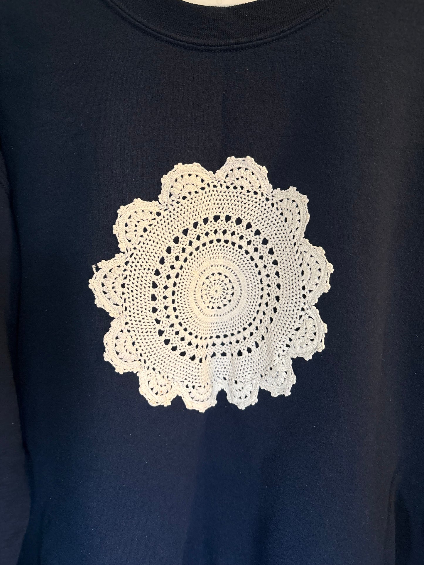 L Navy Doily Sweater